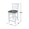 International Concepts Emily CounterHeight Stool, 24" Seat Height, White/Heather Gray S05-6172 - alternate 3